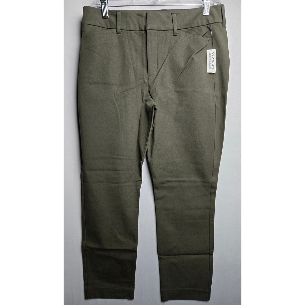 Old Navy Pixie Skinny High Rise Pants Olive Green 10 Petite NWT